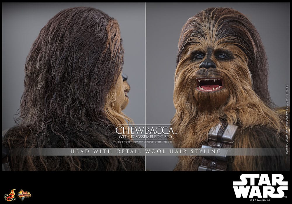 Hot Toys Star Wars Episode V Chewbacca with Disassembled C-3PO 1/6 Actionfigur