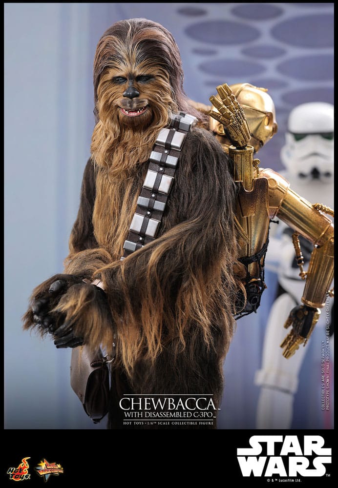 Hot Toys Star Wars Episode V Chewbacca with Disassembled C-3PO 1/6 Actionfigur