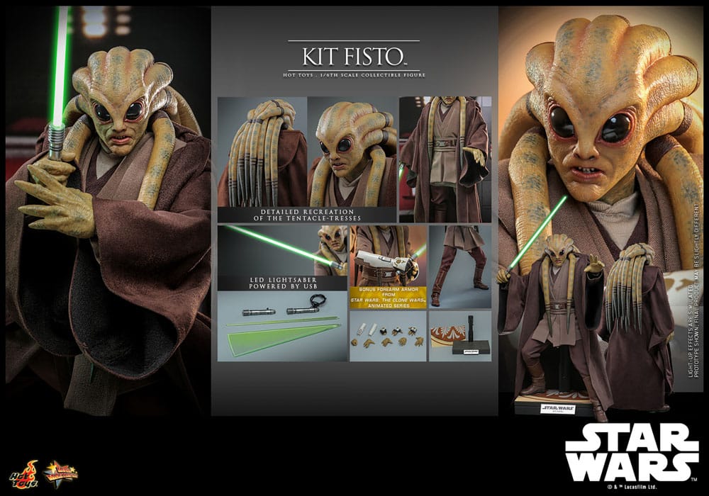 Hot Toys Star Wars Kit Fisto Movie Masterpiece 1/6 Actionfigur