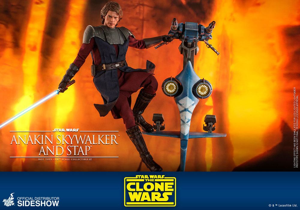 Hot Toys Star Wars The Clone Wars Anakin Skywalker & STAP 1/6 Actionfigur 31 cm