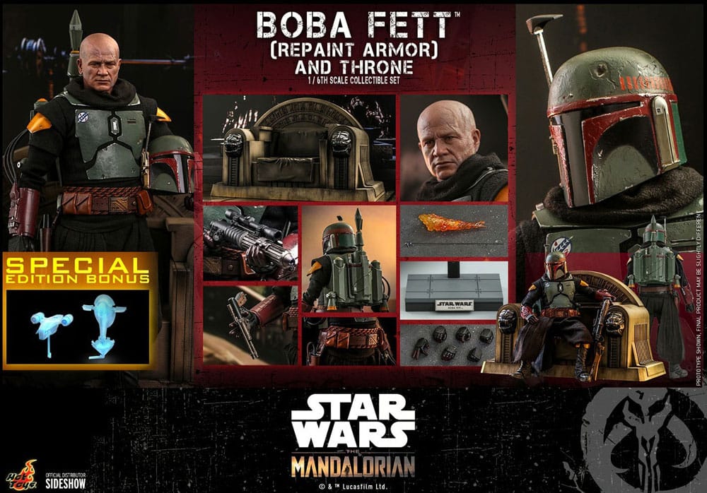 Hot Toys Star Wars The Mandalorian Boba Fett Repaint Armor Throne Edition 1/6 Actionfigur