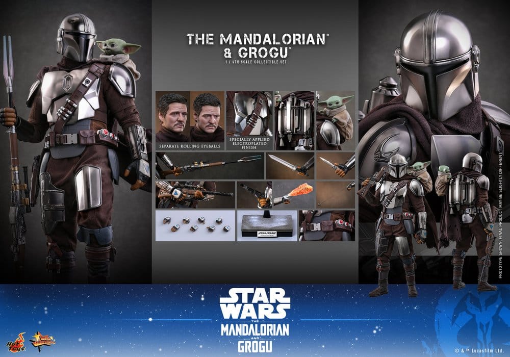 Hot Toys Star Wars: The Mandalorian & Grogu Movie Masterpiece Actionfigur 1/6 The Mandalorian and Grogu 31 cm