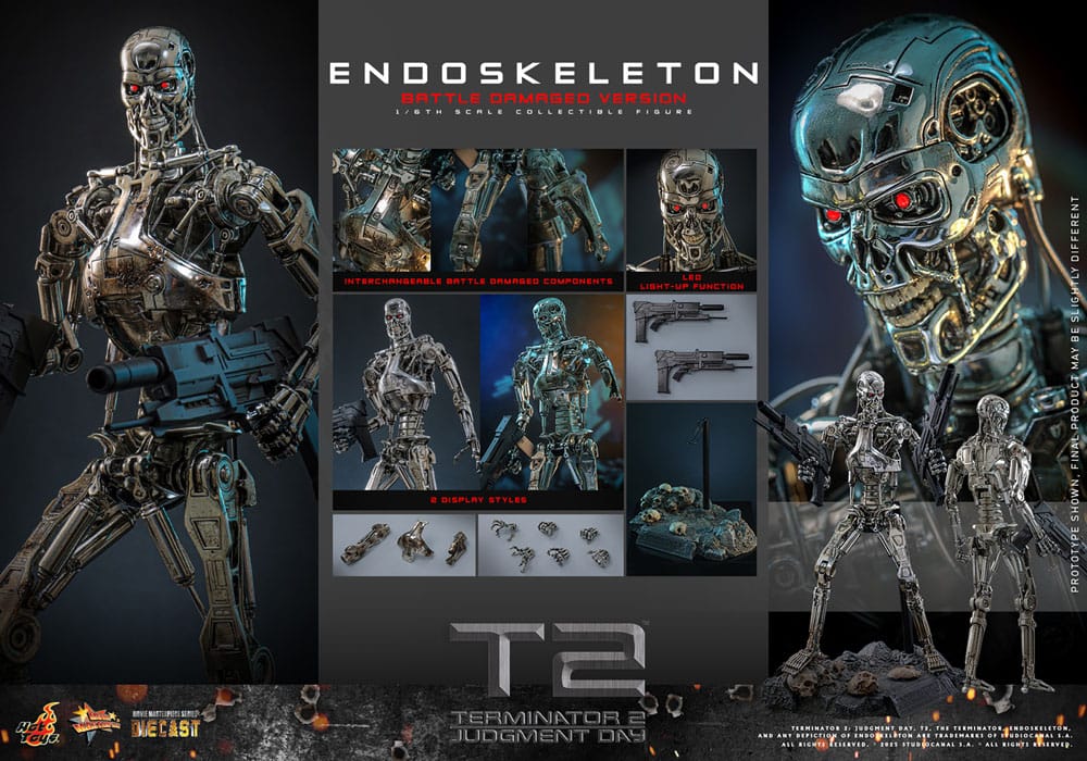 Hot Toys Terminator 2 Endoskelett Battle Damaged VersionDie-cas Movie Masterpiece Die-cast 1/6 Actionfigur