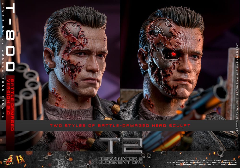 Hot Toys Terminator 2 T-800 Battle Damaged Version 2.0 1/6 Actionfigur