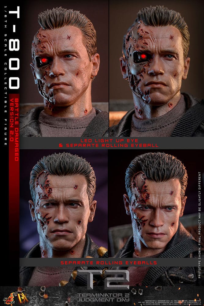 Hot Toys Terminator 2 T-800 Battle Damaged Version 2.0 1/6 Actionfigur