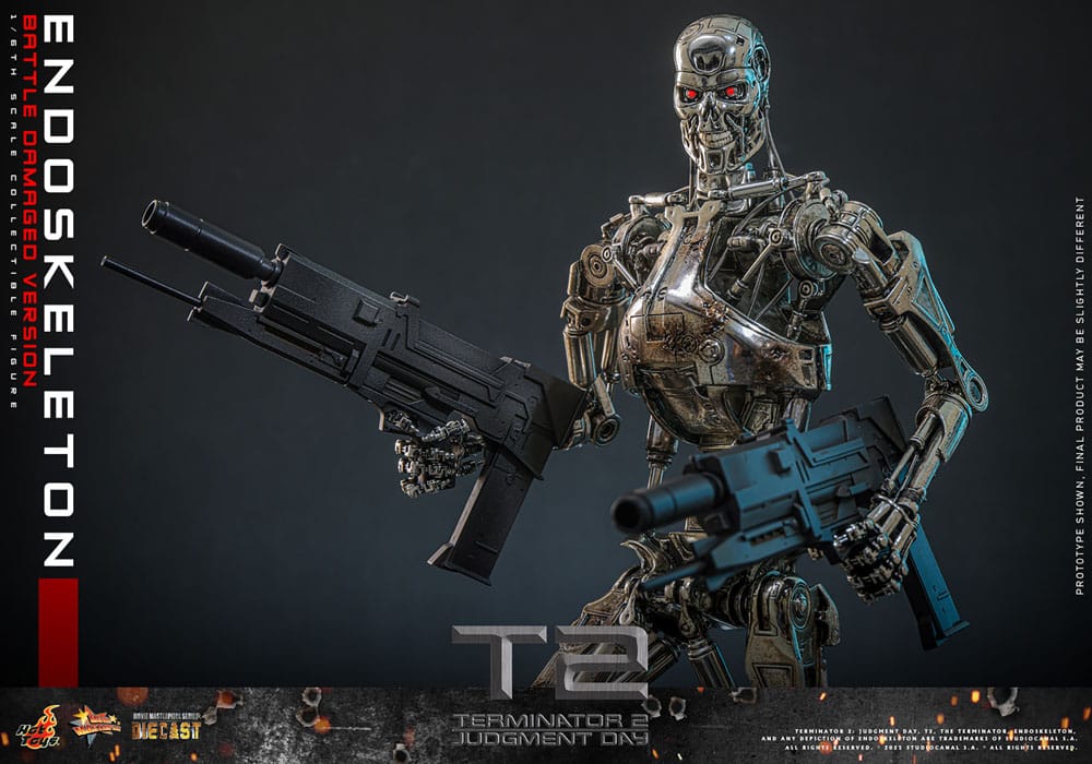 Hot Toys Terminator 2 T-800 Endoskelett Die-cast (Battle Damaged Version) Actionfigur