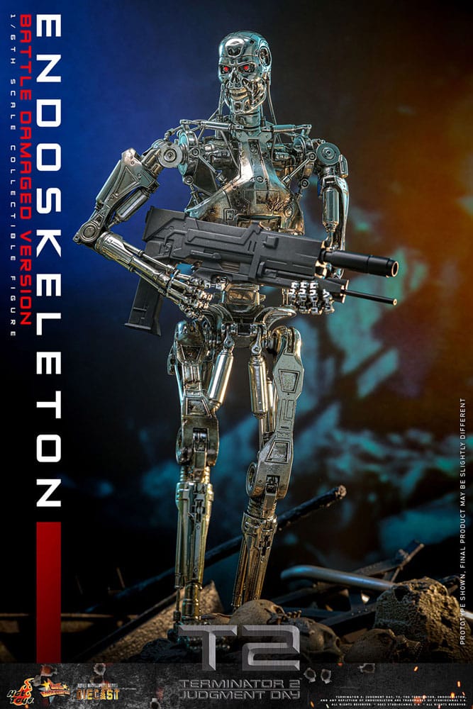 Hot Toys Terminator 2 T-800 Endoskelett Die-cast (Battle Damaged Version) Actionfigur