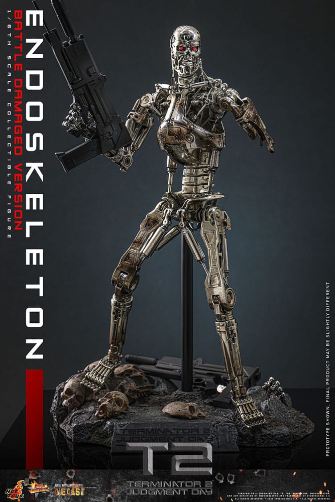 Hot Toys Terminator 2 T-800 Endoskelett Die-cast (Battle Damaged Version) Actionfigur