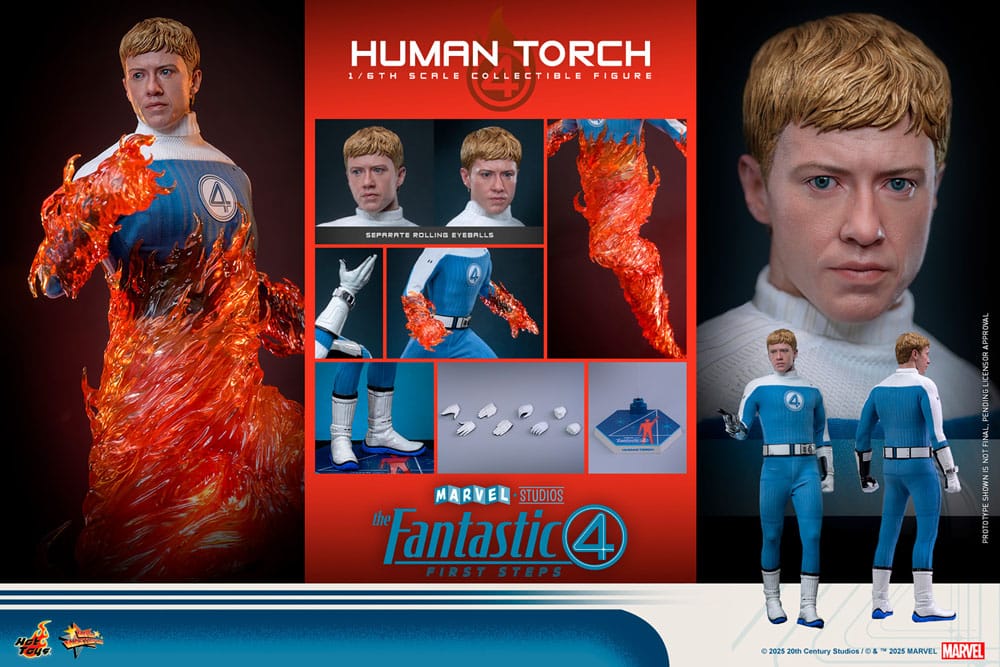 Hot Toys The Fantastic Four First Steps Human Torch Movie Masterpiece 1/6 Actionfigur