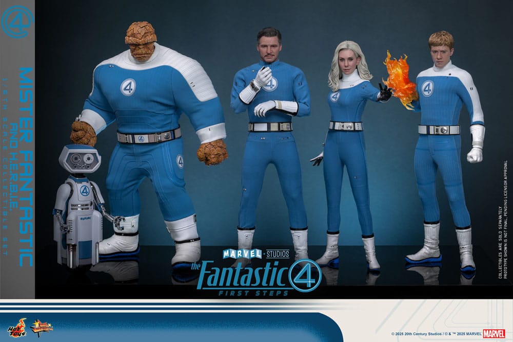 Hot Toys The Fantastic Four First Steps Mister Fantastic H.E.R.B.I.E. Movie Masterpiece 1/6 Actionfiguren 2er-Pack