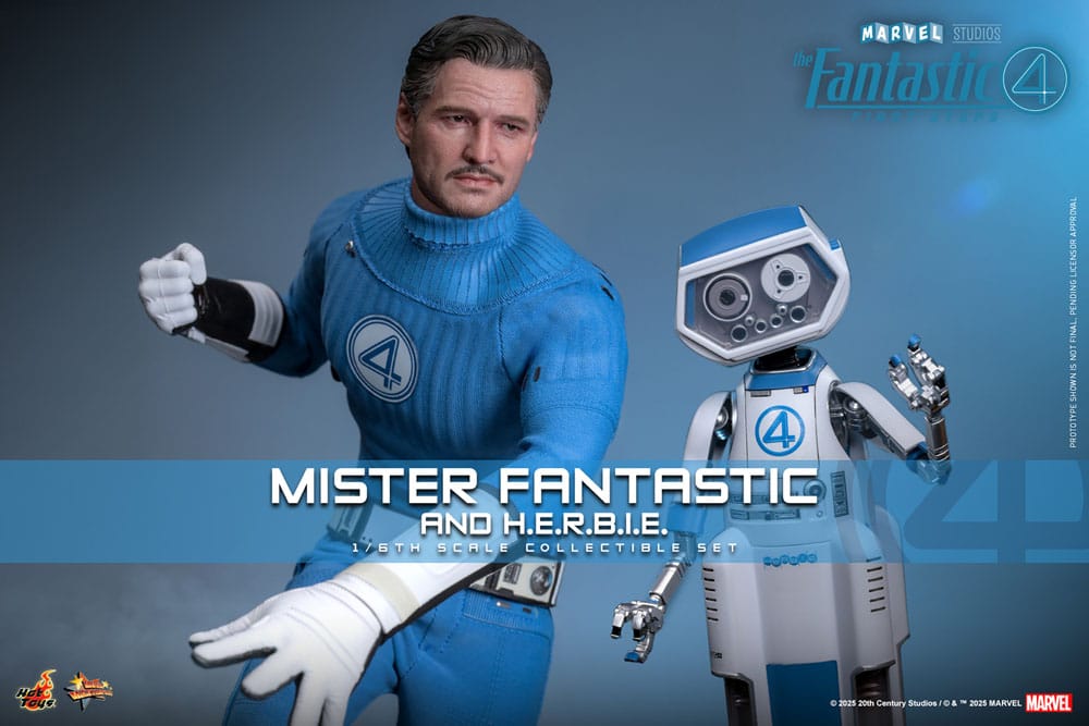 Hot Toys The Fantastic Four First Steps Mister Fantastic H.E.R.B.I.E. Movie Masterpiece 1/6 Actionfiguren 2er-Pack