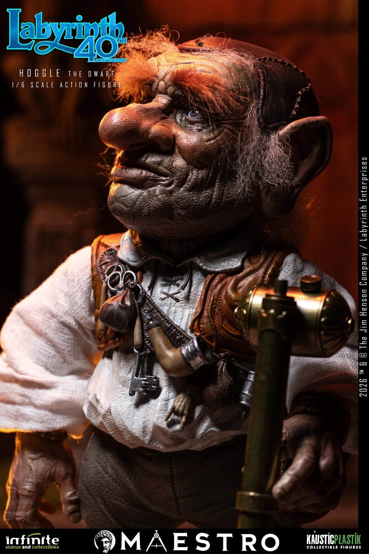 Infinite Statue / Kaustic Plastik Labyrinth Hoggle The Dwarf 1/6 Actionfigur