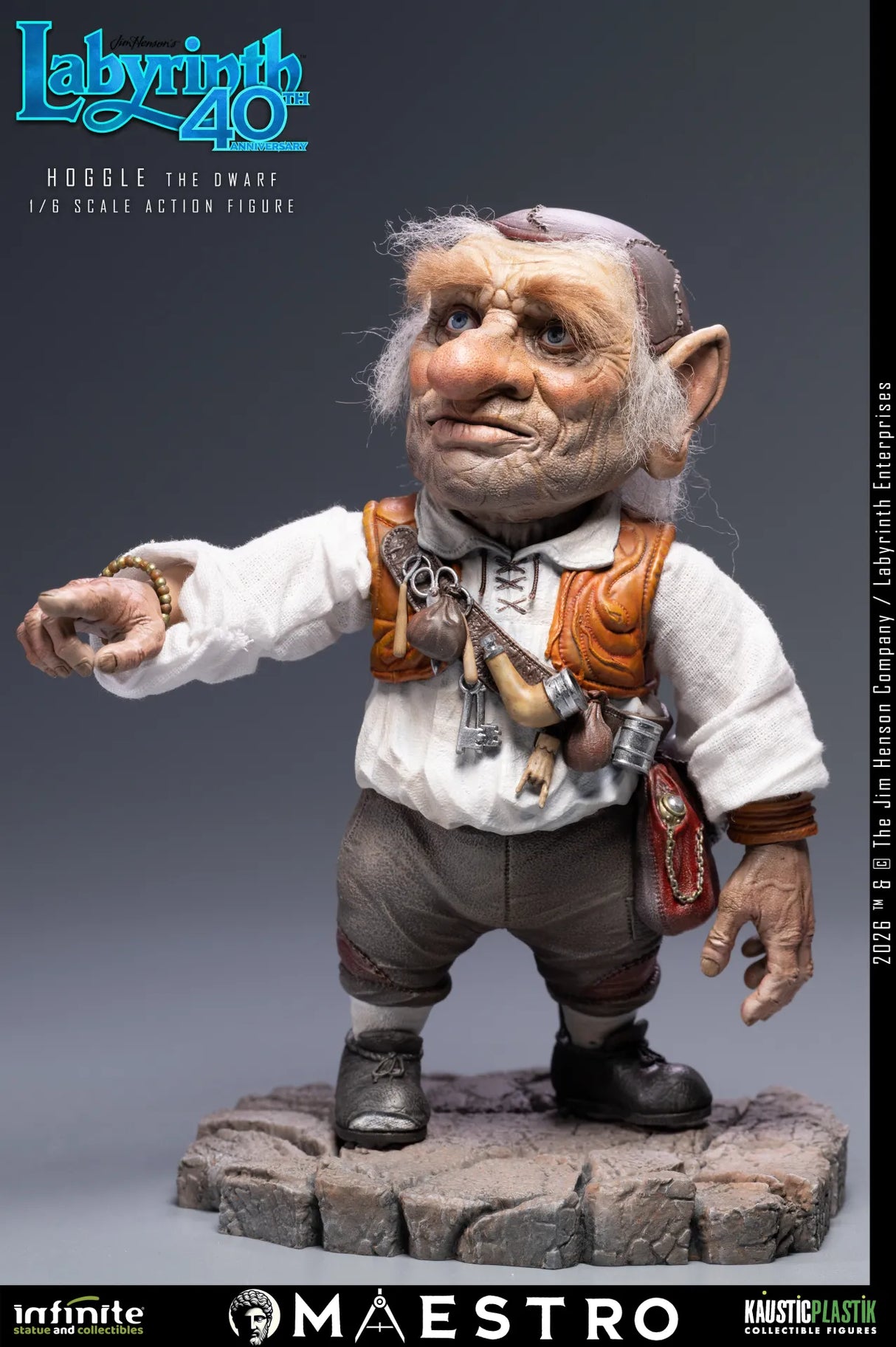 Infinite Statue / Kaustic Plastik Labyrinth Hoggle The Dwarf 1/6 Actionfigur