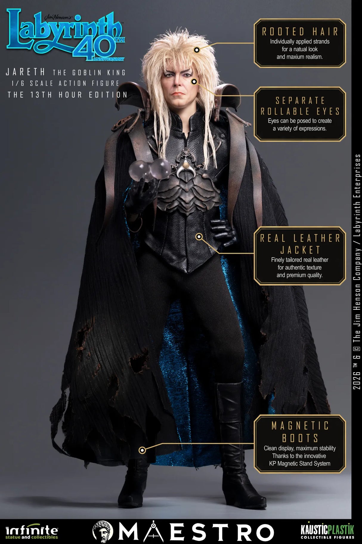 Infinite Statue / Kaustic Plastik Labyrinth Jareth The Goblin King The 13th Hour Edition 1/6 Actionfigur