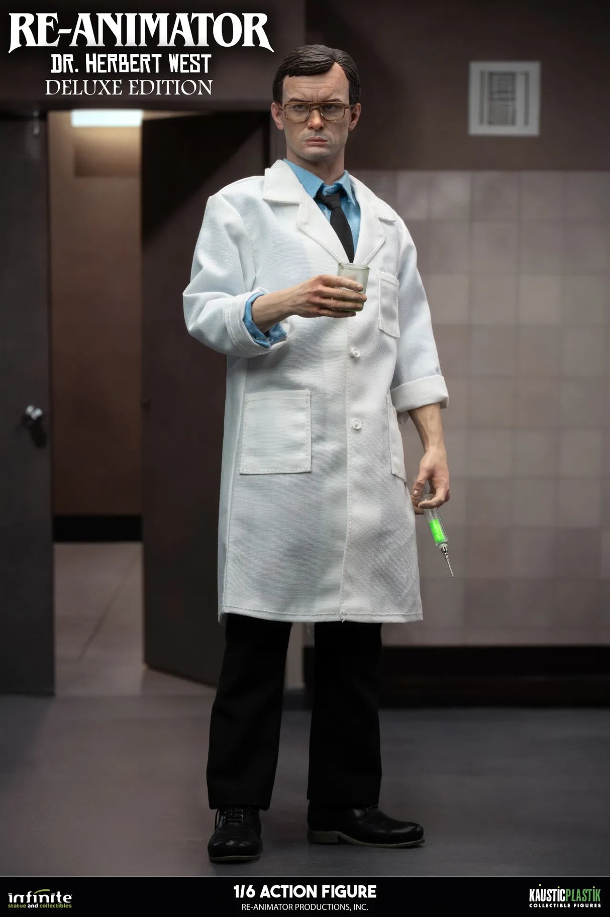 Infinite Statue / Kaustic Plastik Re-Animator Doctor Herbert West Deluxe Edition 1/6 Actionfigur