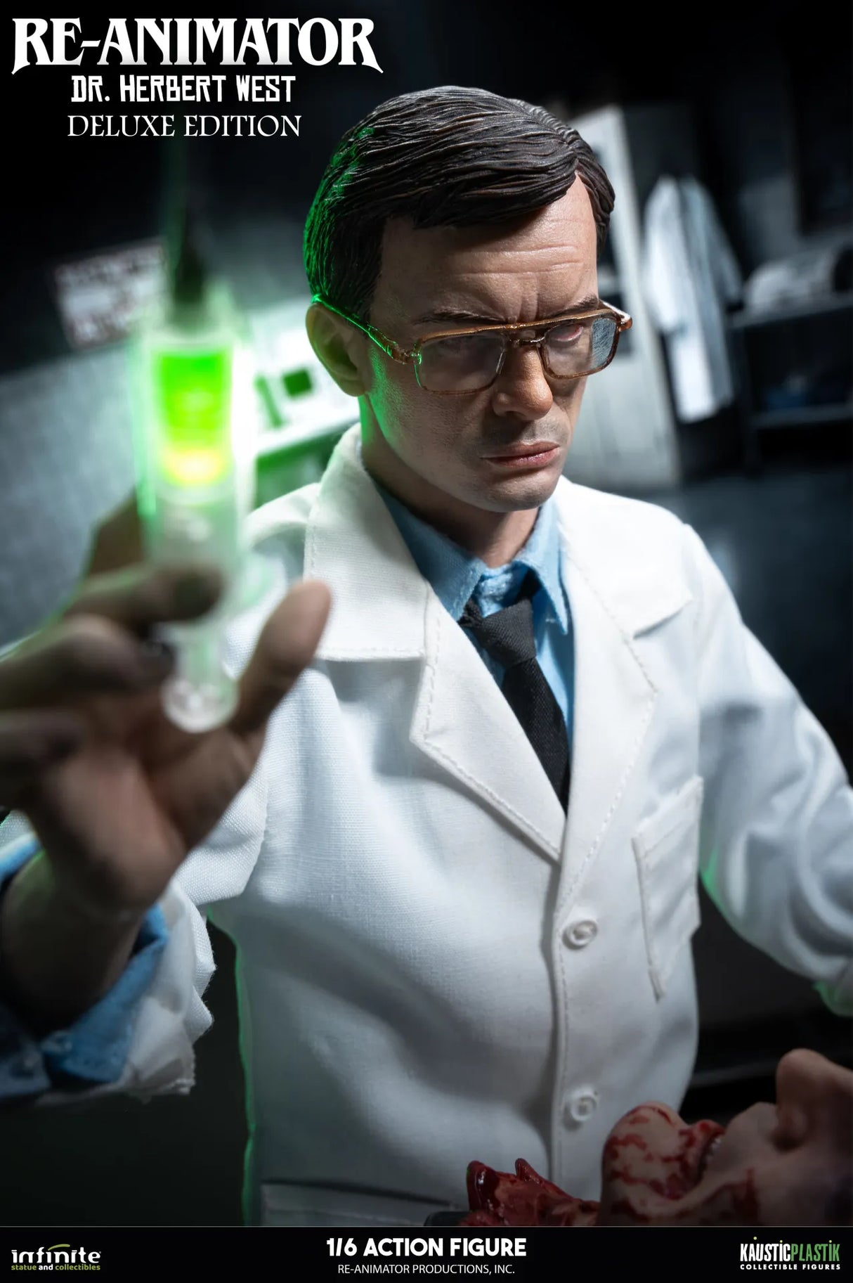 Infinite Statue / Kaustic Plastik Re-Animator Doctor Herbert West Deluxe Edition 1/6 Actionfigur