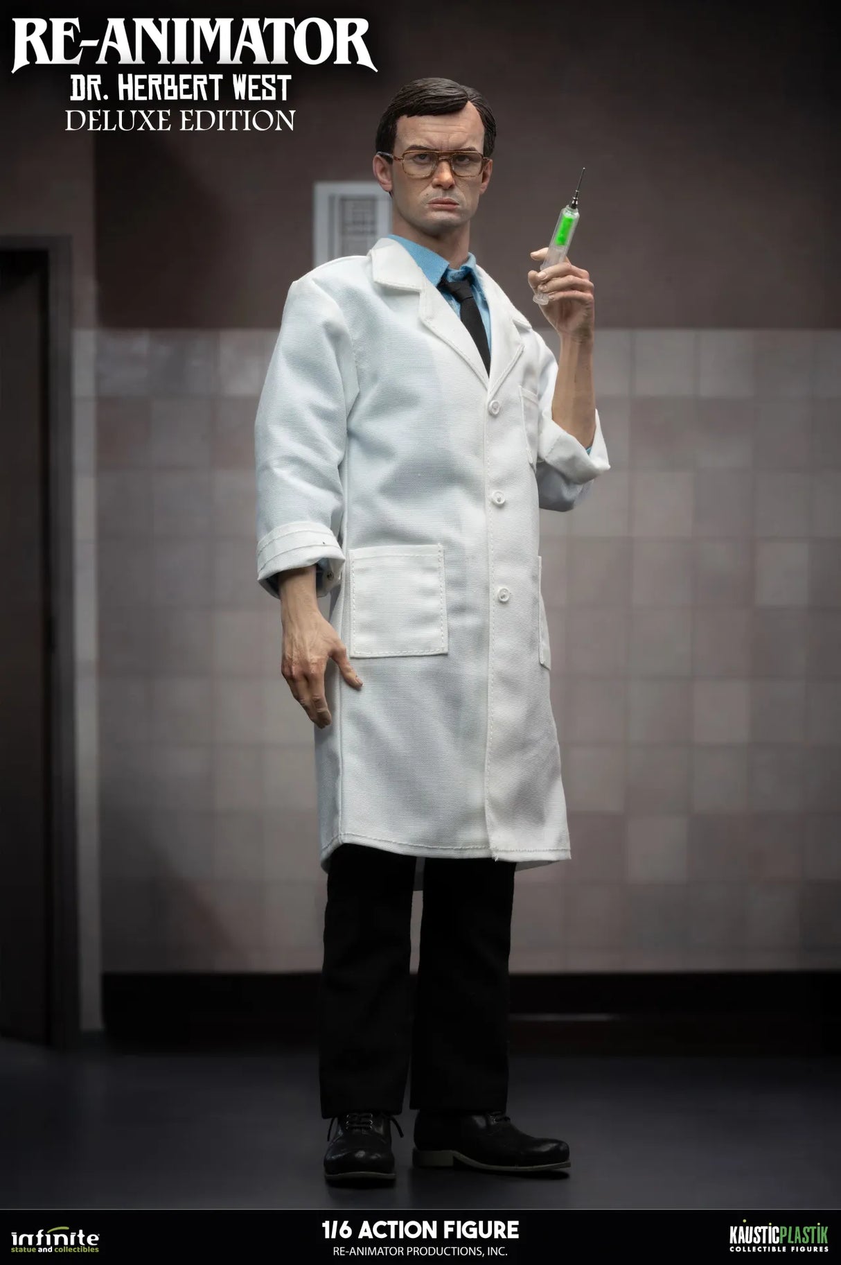 Infinite Statue / Kaustic Plastik Re-Animator Doctor Herbert West Deluxe Edition 1/6 Actionfigur