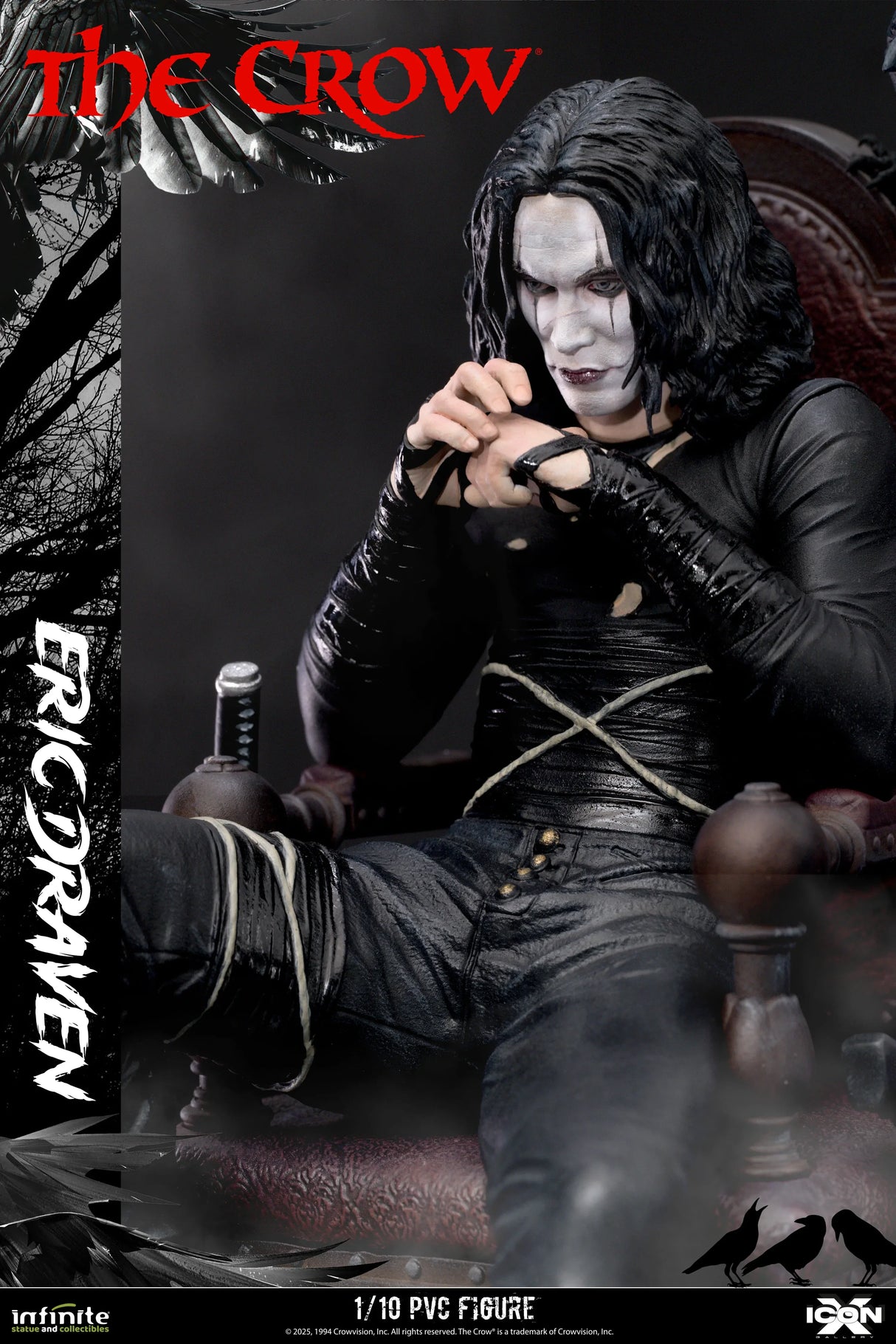 Infinite Statue / Kaustic Plastik The Crow Eric Draven Icon X 1/10 Statue