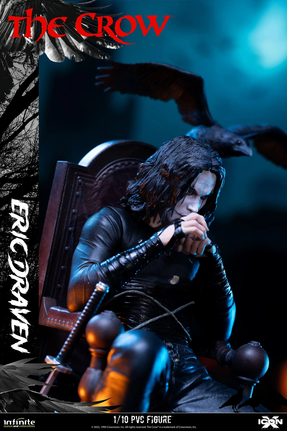 Infinite Statue / Kaustic Plastik The Crow Eric Draven Icon X 1/10 Statue