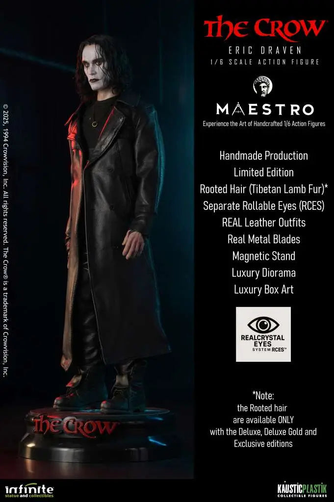 Infinite Statue / Kaustic Plastik The Crow Eric Draven Luxury Deluxe Edition 1/6 Actionfigur