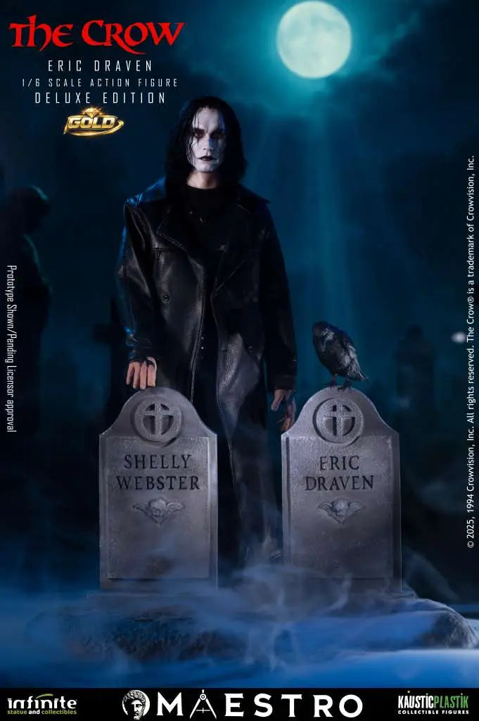 Infinite Statue / Kaustic Plastik The Crow Eric Draven Luxury Deluxe Gold Edition 1/6 Actionfigur
