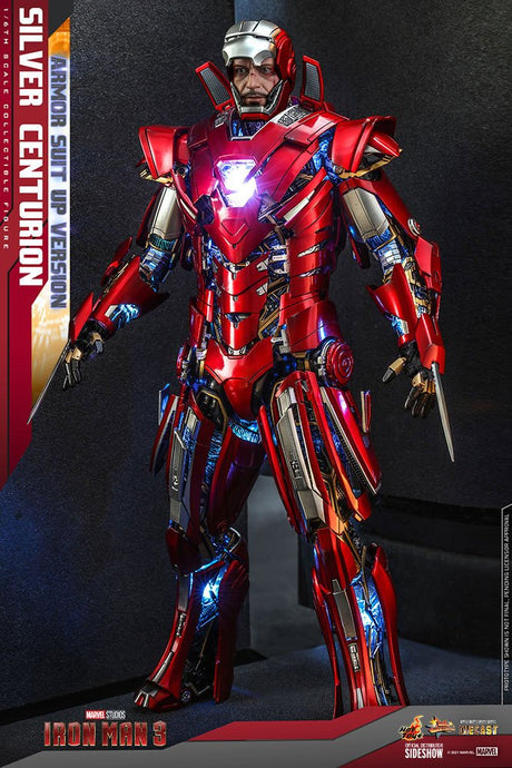 Iron Man 3 Movie Masterpiece Actionfigur 1/6 Silver Centurion (Armor Suit Up Version) 32 cm Hot Toys