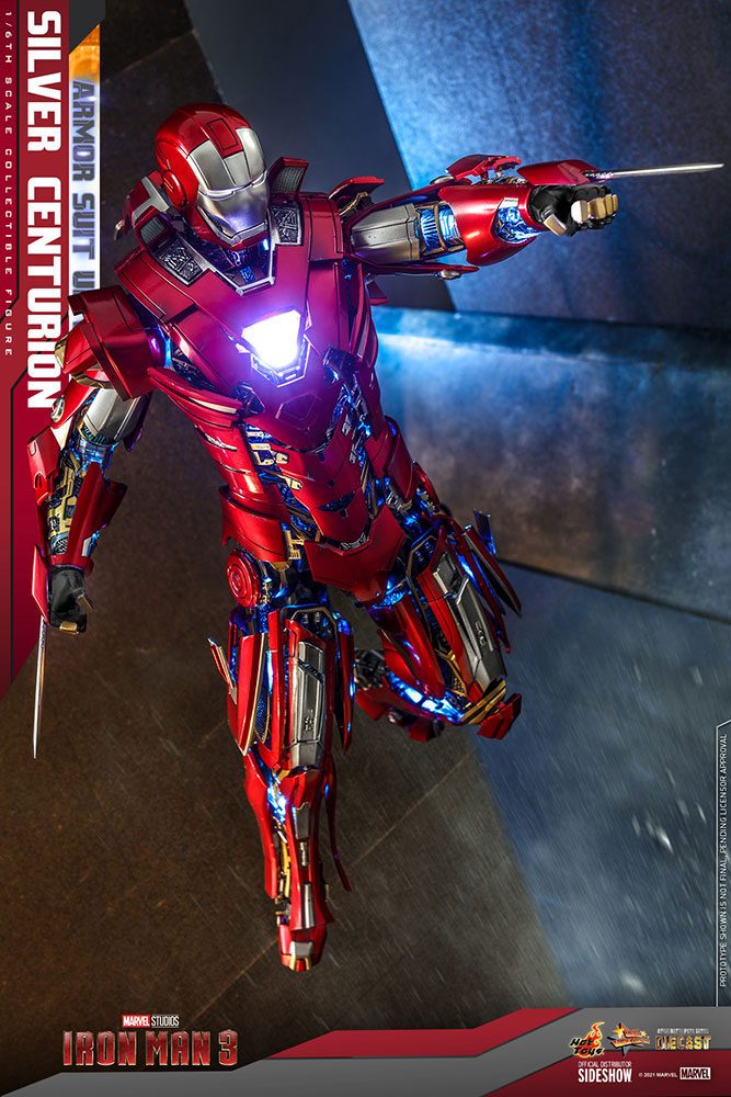 Iron Man 3 Movie Masterpiece Actionfigur 1/6 Silver Centurion (Armor Suit Up Version) 32 cm Hot Toys