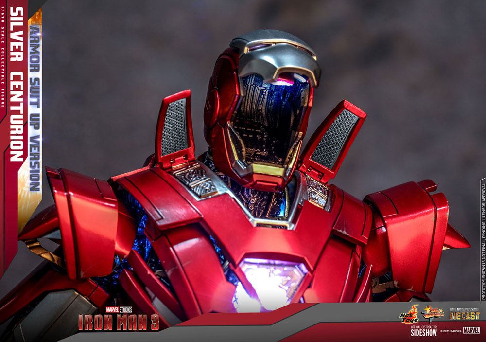 Iron Man 3 Movie Masterpiece Actionfigur 1/6 Silver Centurion (Armor Suit Up Version) 32 cm Hot Toys