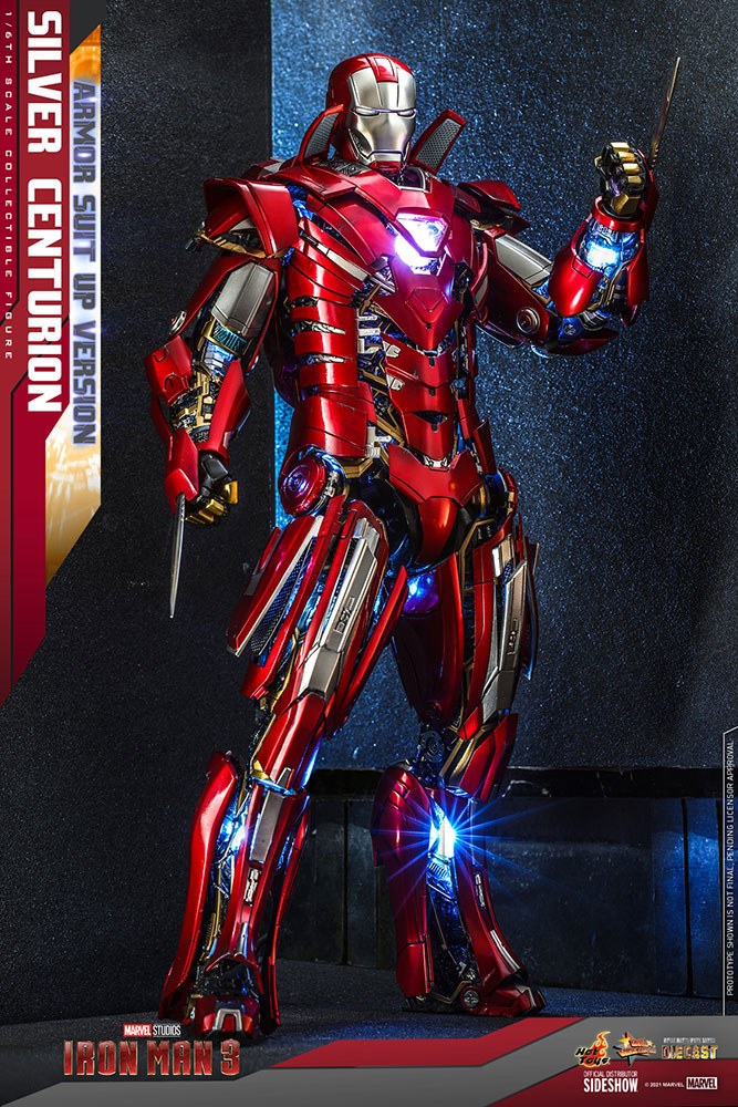 Iron Man 3 Movie Masterpiece Actionfigur 1/6 Silver Centurion (Armor Suit Up Version) 32 cm Hot Toys