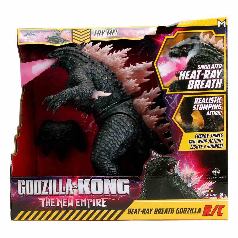 Jada Toys Godzilla x Kong The New Empire 63 cm Walking RC 1/12 Heat-Ray Breath Godzilla