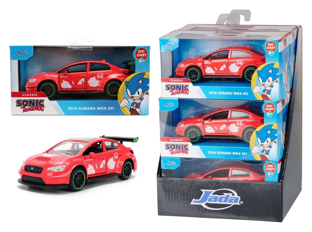 Jada Toys Sonic Knuckles 2016 Subaru WRX STI Diecast Modell 1/32 Sortiment (6)