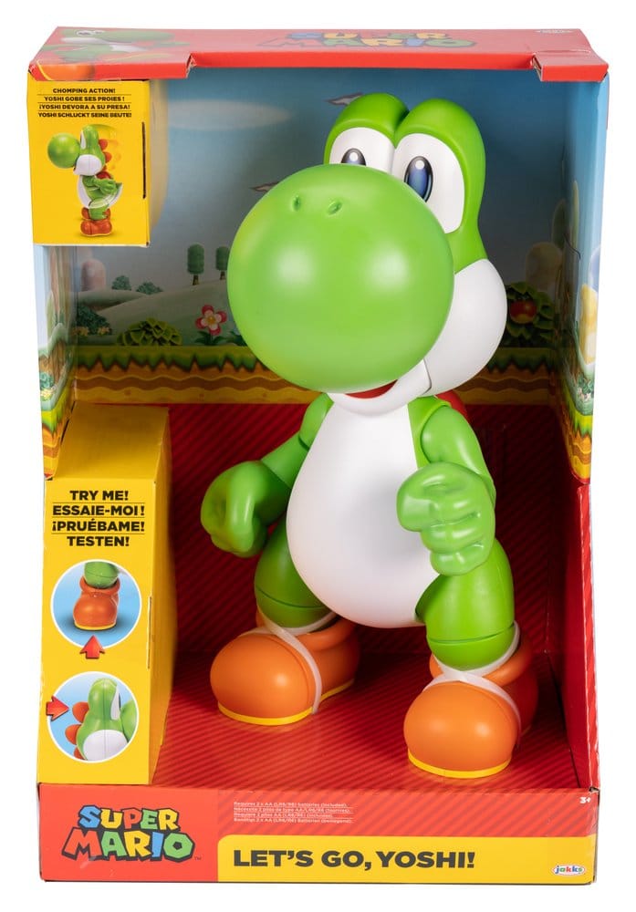 Jakks Pacific Super Mario Sprechende Let’s Go! Yoshi! Actionfigur