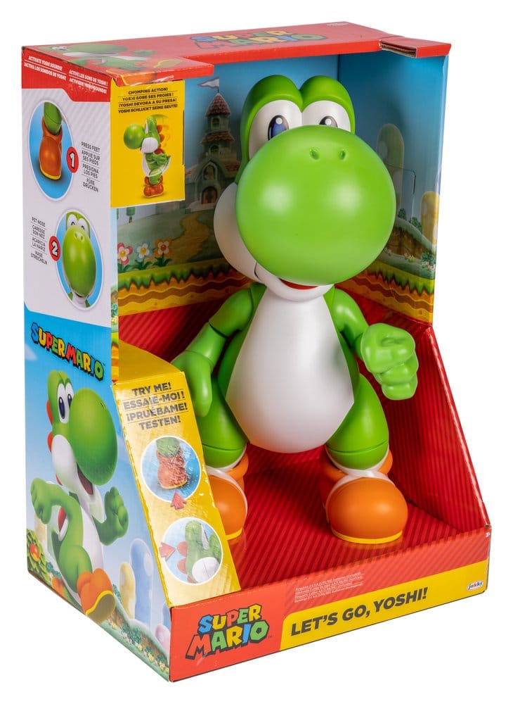 Jakks Pacific Super Mario Sprechende Let’s Go! Yoshi! Actionfigur