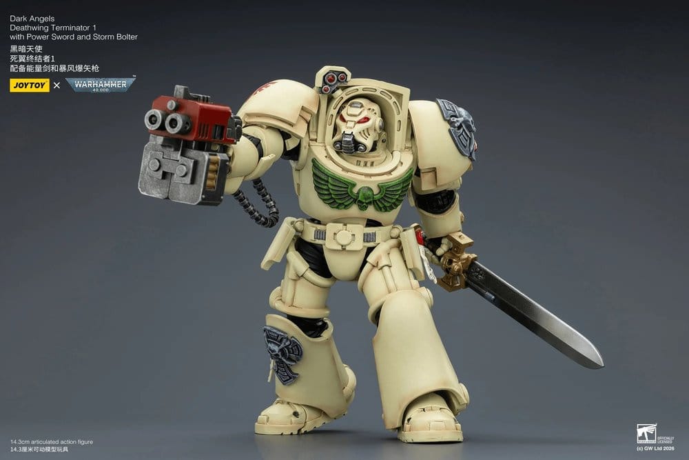 Joy Toy (CN) Warhammer 40,000 Dark Angels Deathwing Terminator 1 with Power Sword and Storm Bolter Actionfigur