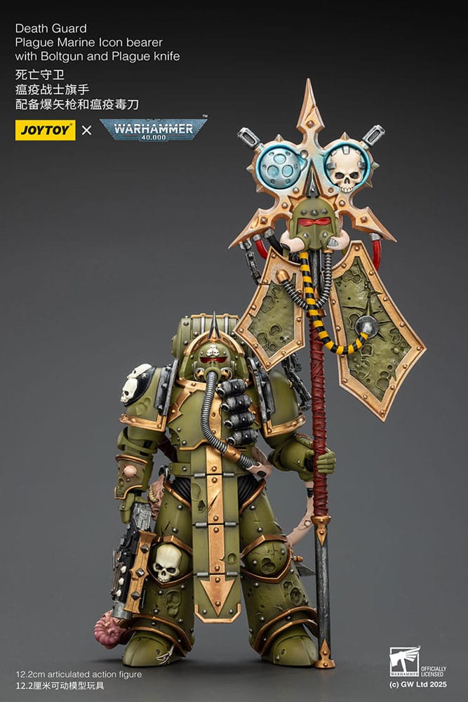 Joy Toy (CN) Warhammer 40,000 Death Guard Plague Marine Icon bearer with Boltgun and Plague knife Actionfigur