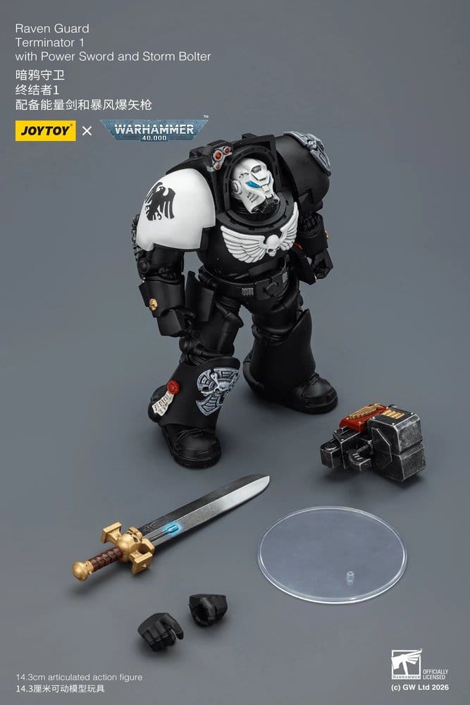 Joy Toy (CN) Warhammer 40,000 Raven Guard Terminator 1 with Power Sword and Storm Bolter Actionfigur
