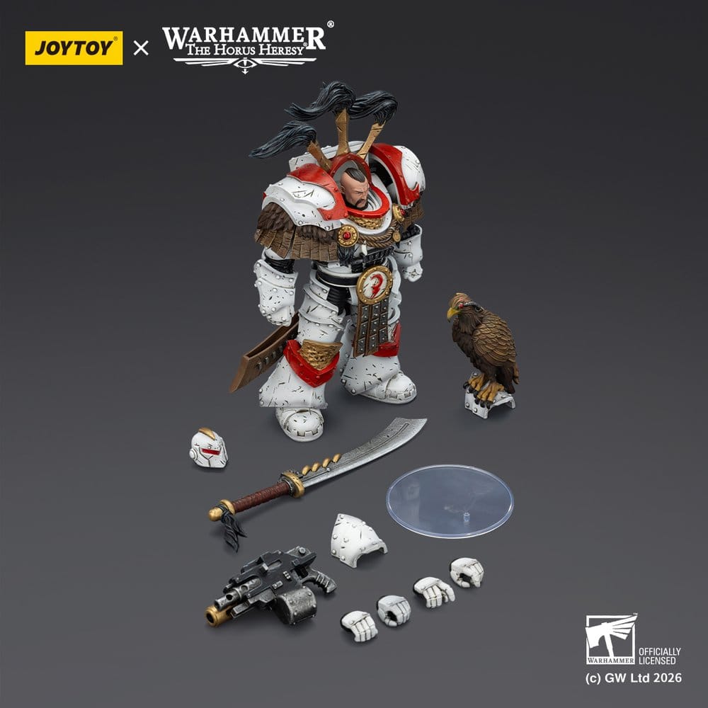 Joy Toy (CN) Warhammer 40,000 White Scars Legion Praetor in Cataphractii Terminator Armour with Cyber Hawk Chogorian