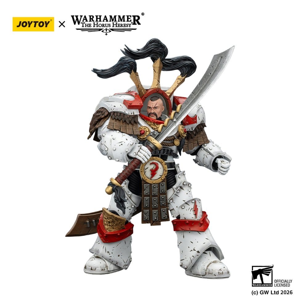 Joy Toy (CN) Warhammer 40,000 White Scars Legion Praetor in Cataphractii Terminator Armour with Cyber Hawk Chogorian