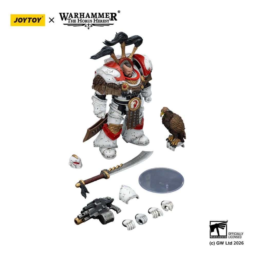 Joy Toy (CN) Warhammer 40,000 White Scars Legion Praetor in Cataphractii Terminator Armour with Cyber Hawk Chogorian
