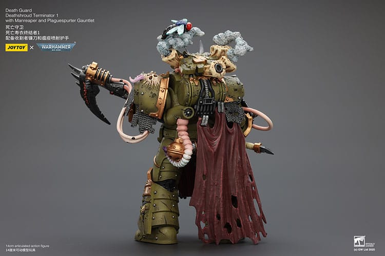 Joy Toy (CN) Warhammer 40k Death Guard Deathshroud Terminator 1 with Manreaper and Plaguespurter Gauntlet 1/18