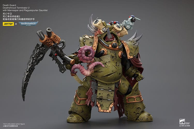 Joy Toy (CN) Warhammer 40k Death Guard Deathshroud Terminator 2 With Manreaper And Plaguespurter Gauntlet 1/18