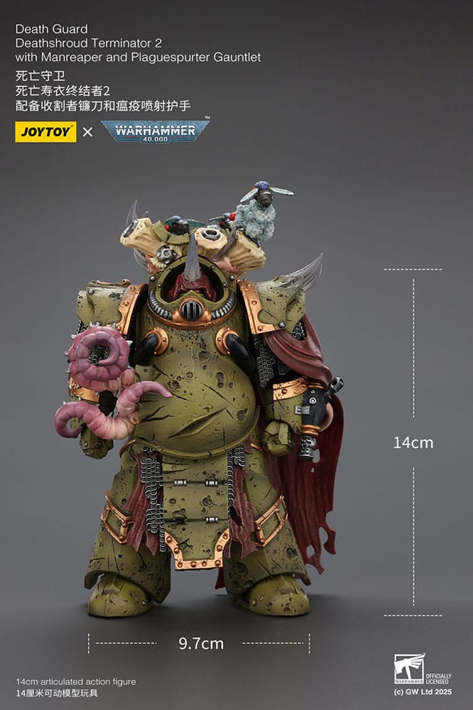 Joy Toy (CN) Warhammer 40k Death Guard Deathshroud Terminator 2 With Manreaper And Plaguespurter Gauntlet 1/18