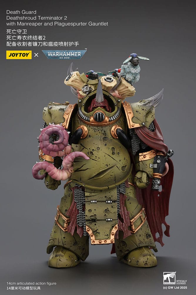 Joy Toy (CN) Warhammer 40k Death Guard Deathshroud Terminator 2 With Manreaper And Plaguespurter Gauntlet 1/18