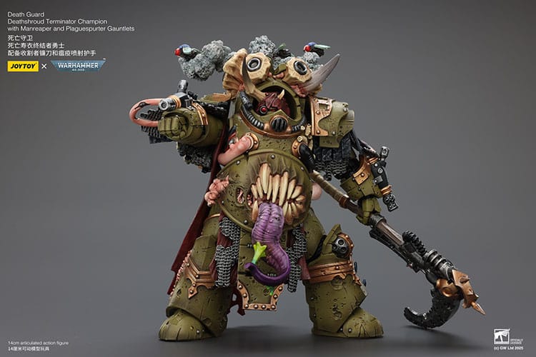 Joy Toy (CN) Warhammer 40k Death Guard Deathshroud Terminator Championwith Manreaper And Plaguespurter Gauntlets 1/18