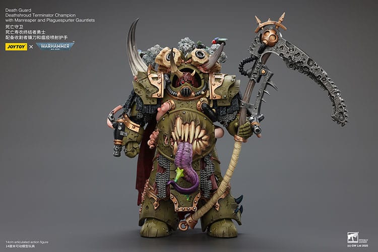Joy Toy (CN) Warhammer 40k Death Guard Deathshroud Terminator Championwith Manreaper And Plaguespurter Gauntlets 1/18