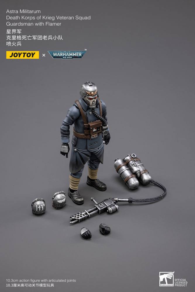 Joy Toy (CN) Warhammer 40k Death Korps of Krieg Veteran Squad Guardsman with Flamer 1/18 Actionfigur