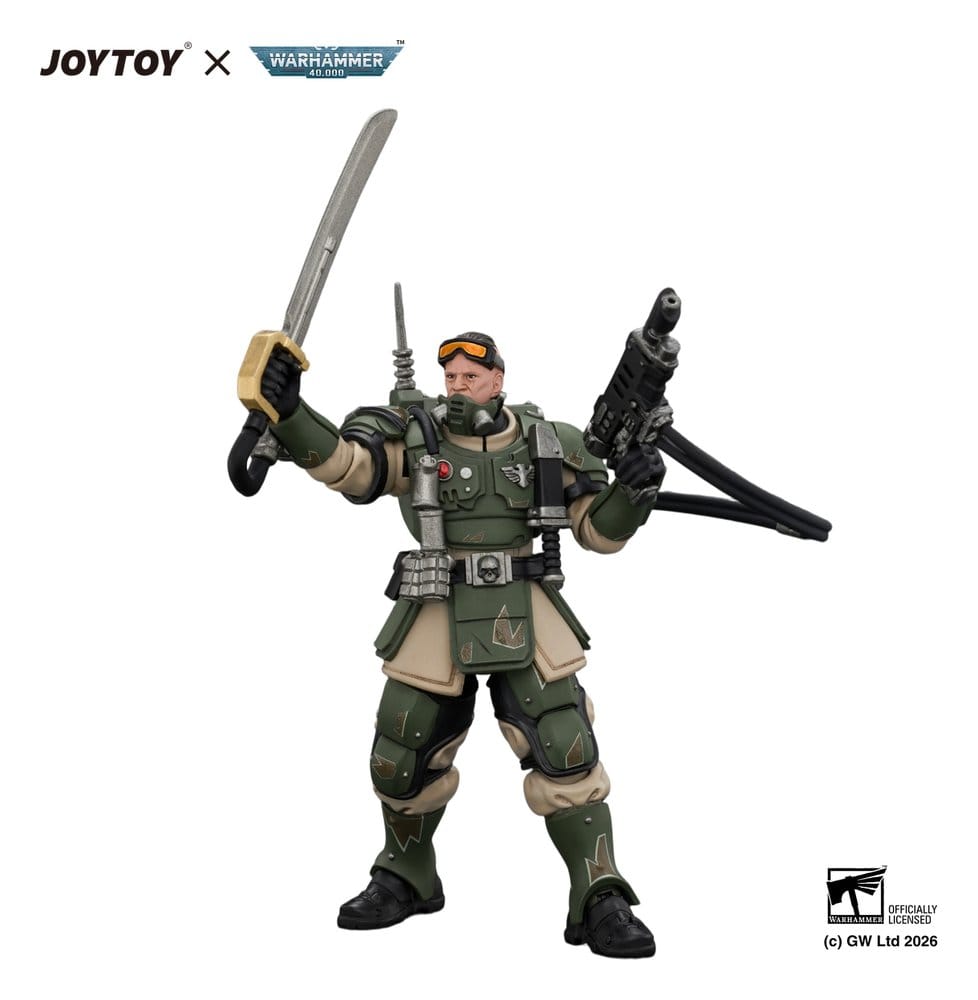 Joy Toy (CN) Warhammer Astra Militarum Kasrkin 7 with Hot-shot Laspistol and Power Sword Actionfigur