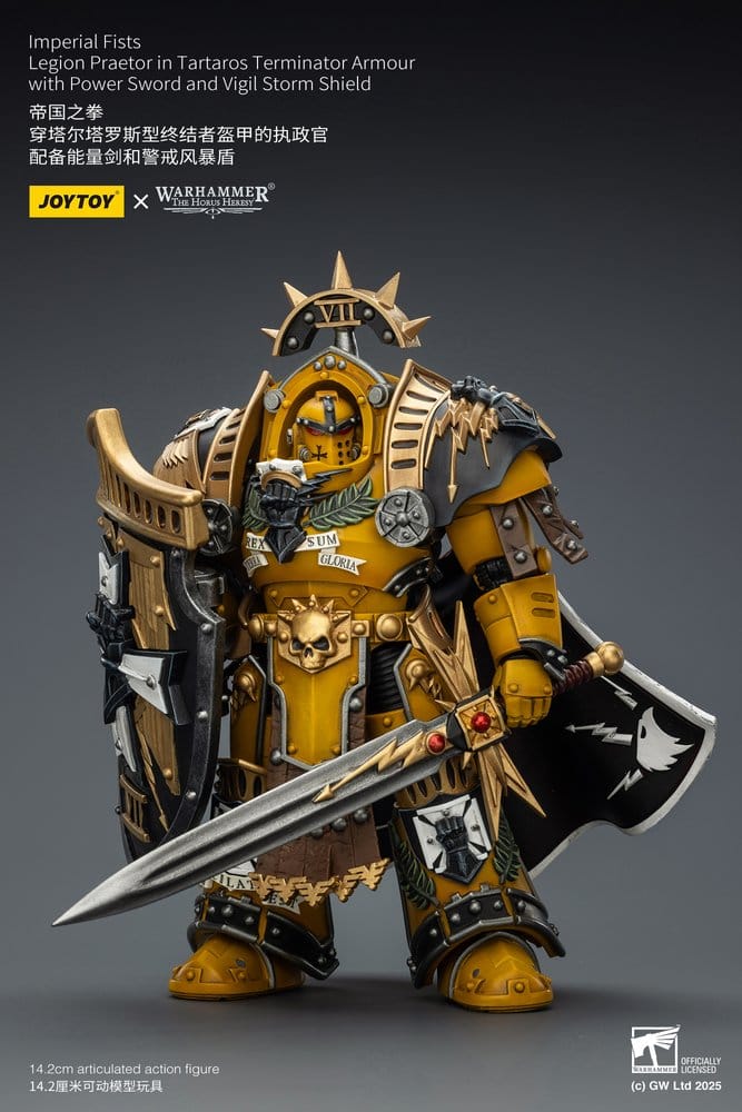 Joy Toy (CN) Warhammer Imperial Fists Legion Praetor in Tartaros Terminator Armourwith Power Sword and Vigil Storm
