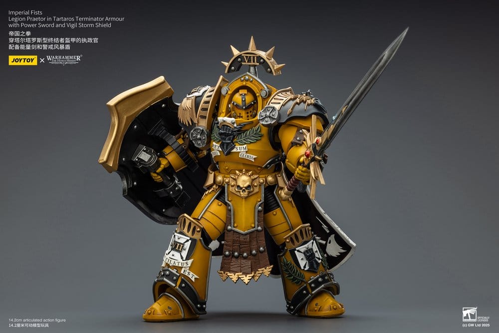 Joy Toy (CN) Warhammer Imperial Fists Legion Praetor in Tartaros Terminator Armourwith Power Sword and Vigil Storm