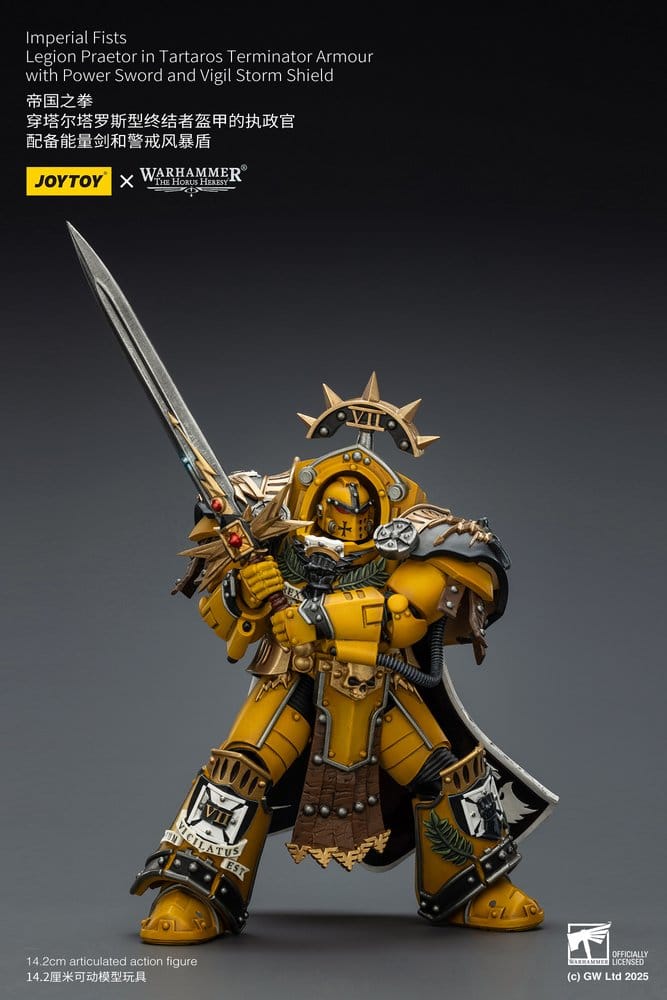 Joy Toy (CN) Warhammer Imperial Fists Legion Praetor in Tartaros Terminator Armourwith Power Sword and Vigil Storm